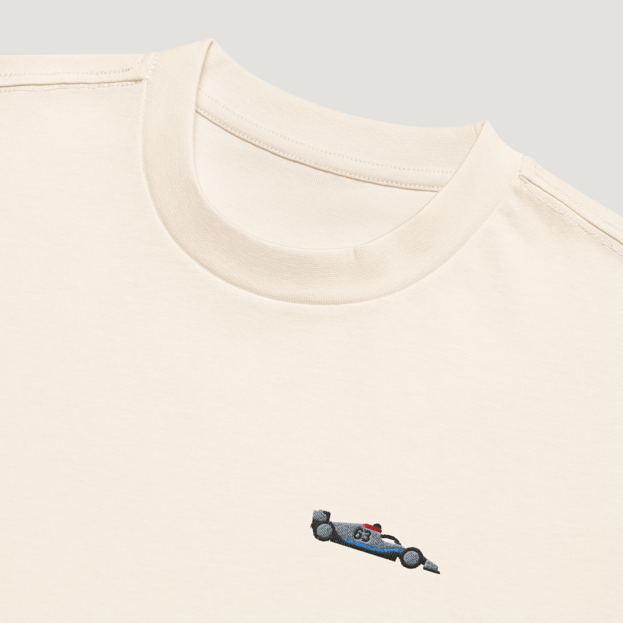 Russell Embroidered F1 Car T-Shirt - Beige