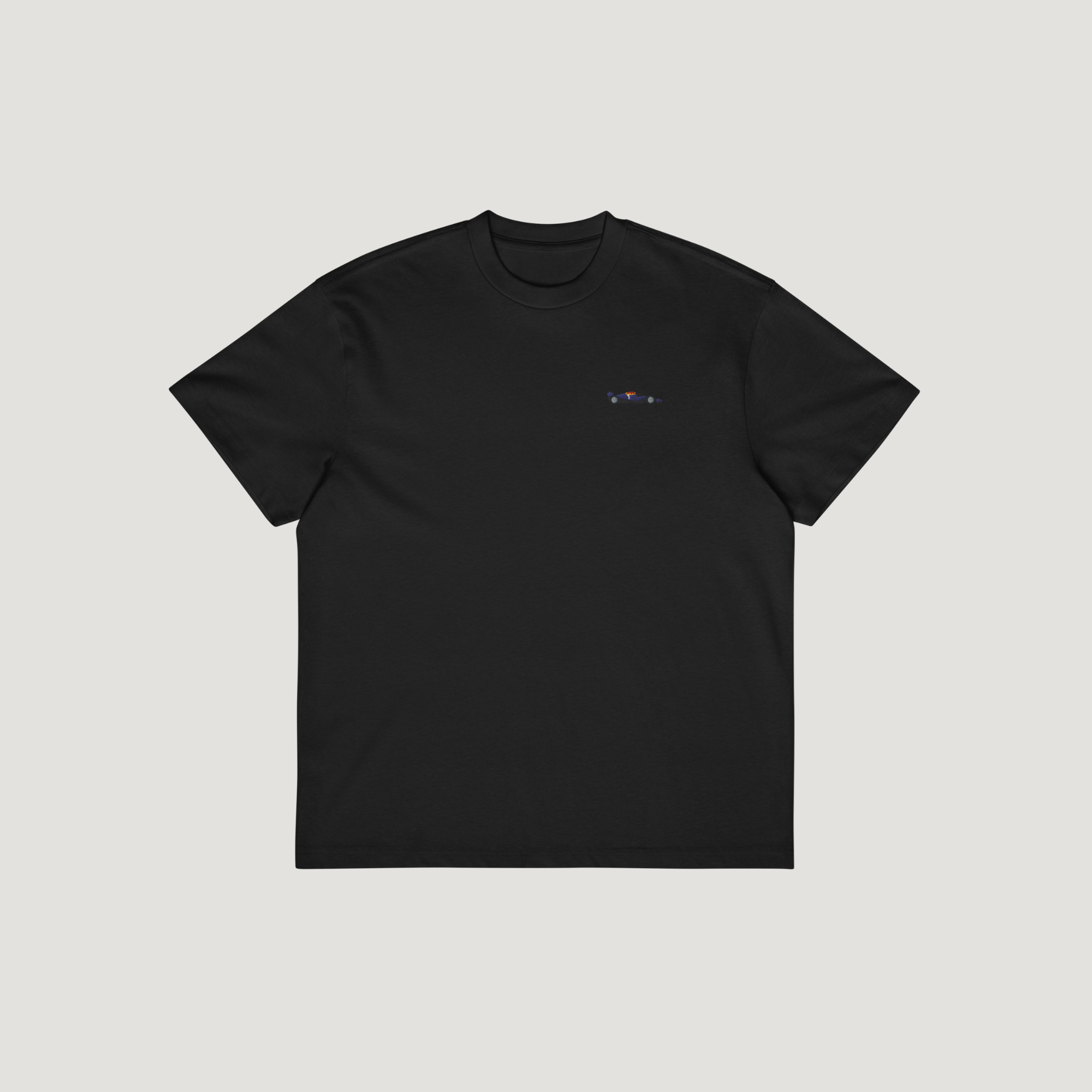 Max Embroidered F1 Car T-Shirt - Black
