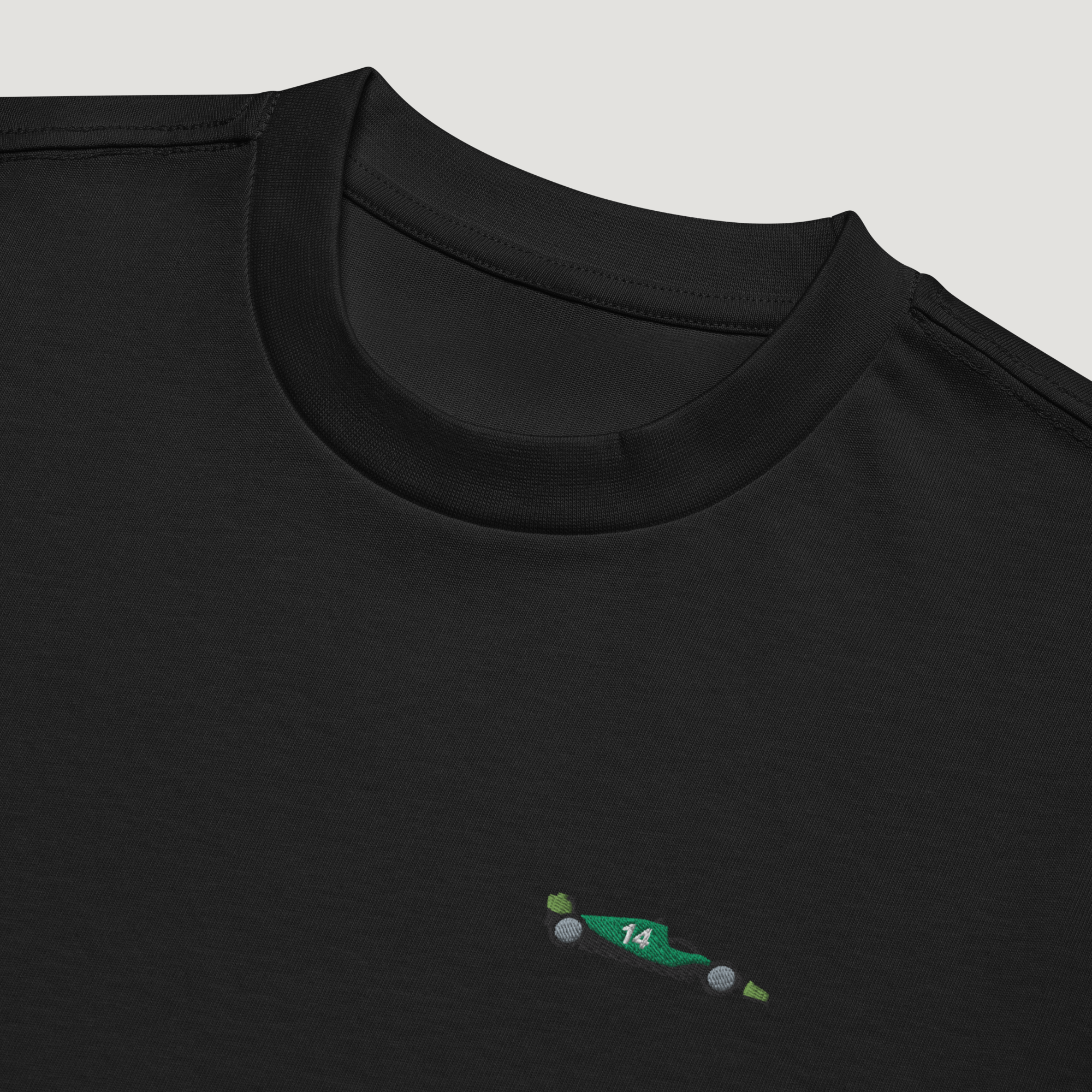 Alonso Embroidered F1 Car T-Shirt - Black