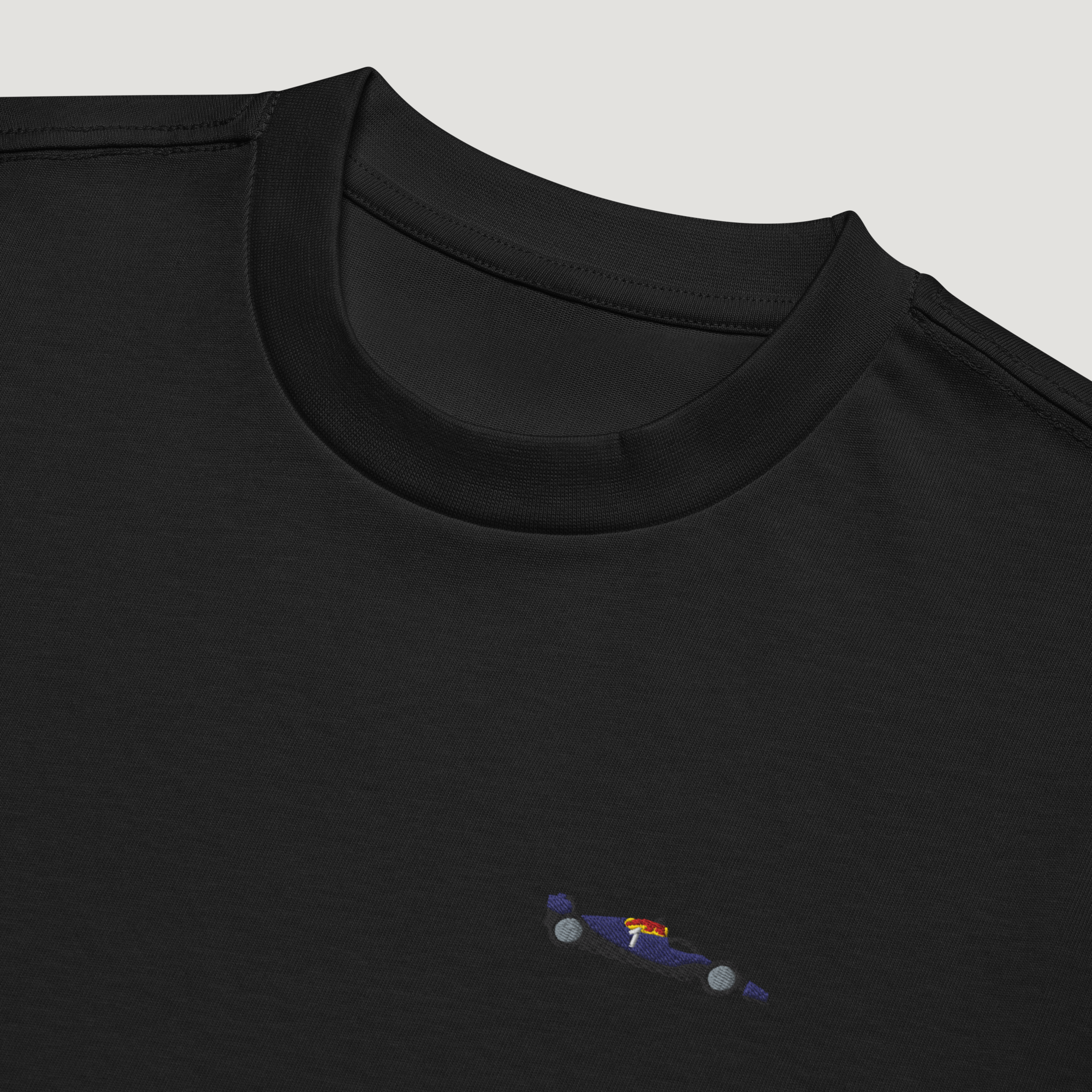 Max Embroidered F1 Car T-Shirt - Black