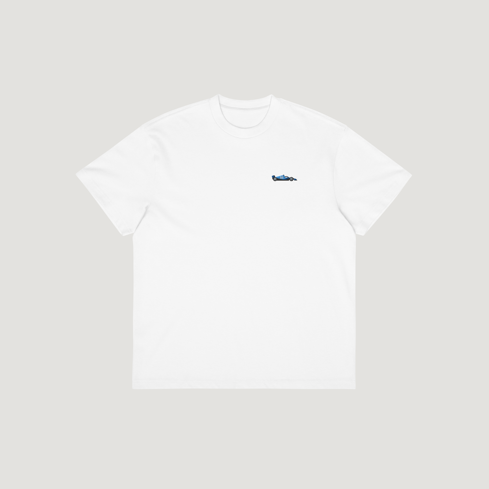 Sainz Embroidered F1 Car T-Shirt - White