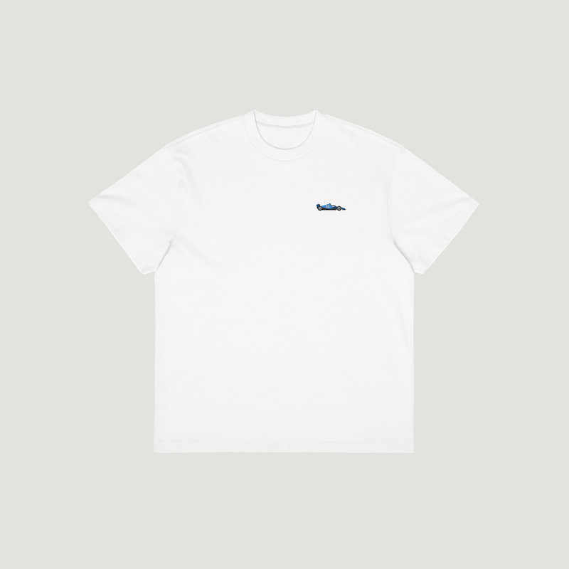 Sainz Embroidered F1 Car T-Shirt - White