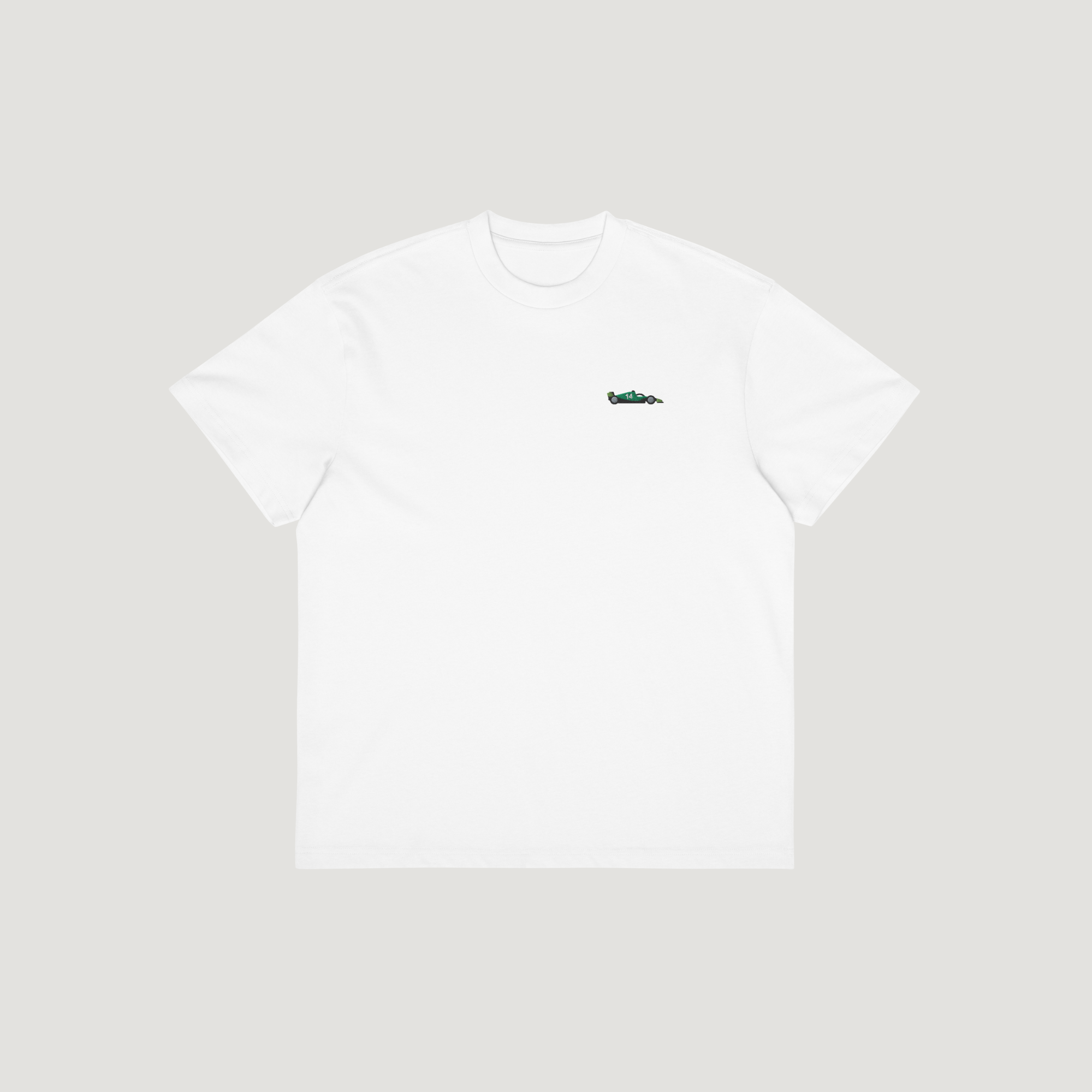 Alonso Embroidered F1 Car T-Shirt - White