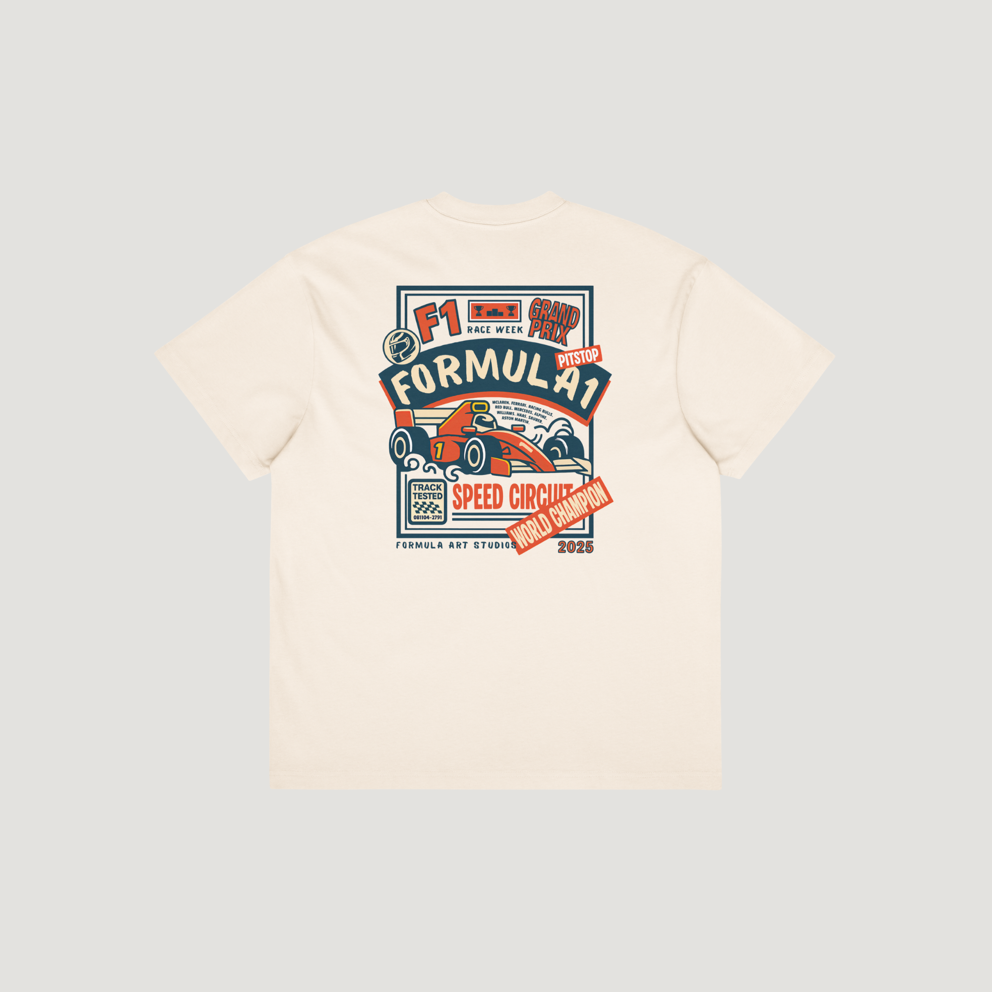 Formula 1 Graphic T-Shirt - Beige