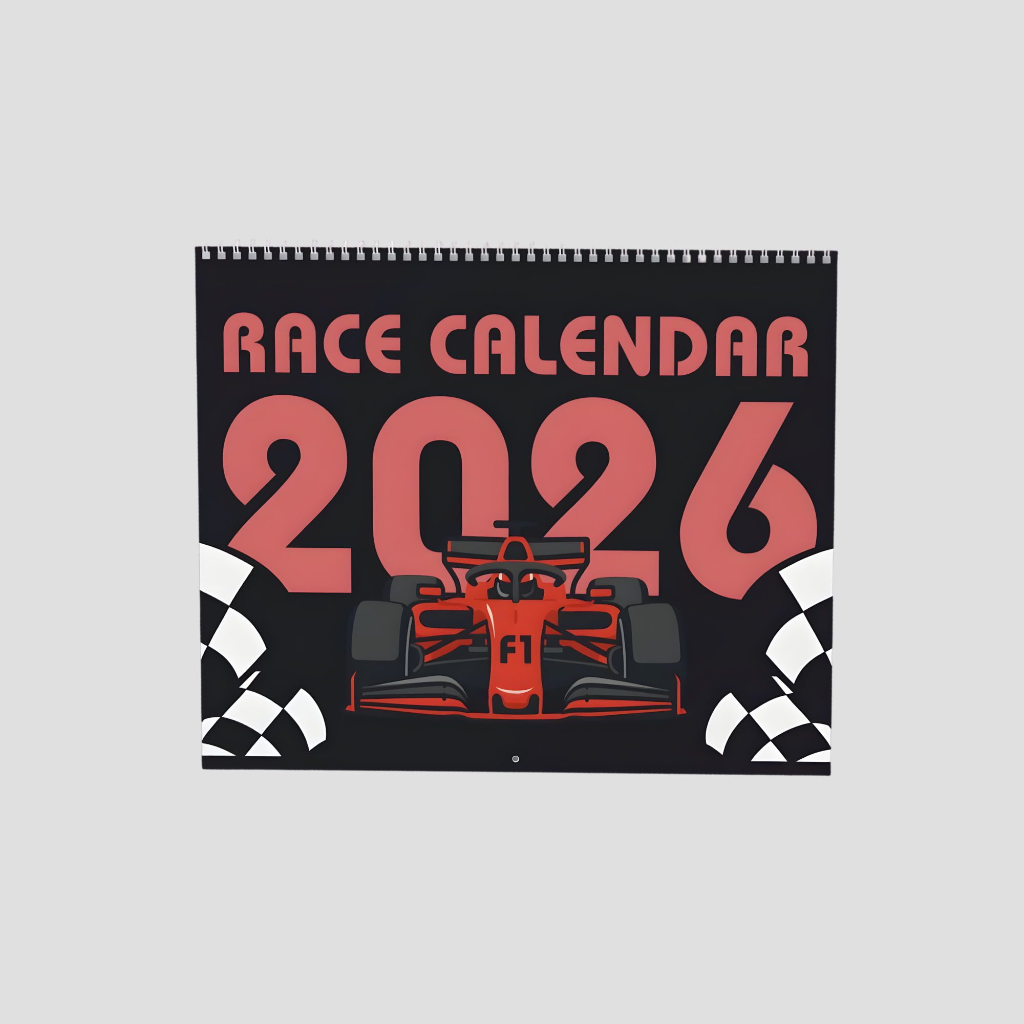 F1 Wall Calendar 2026 - Black