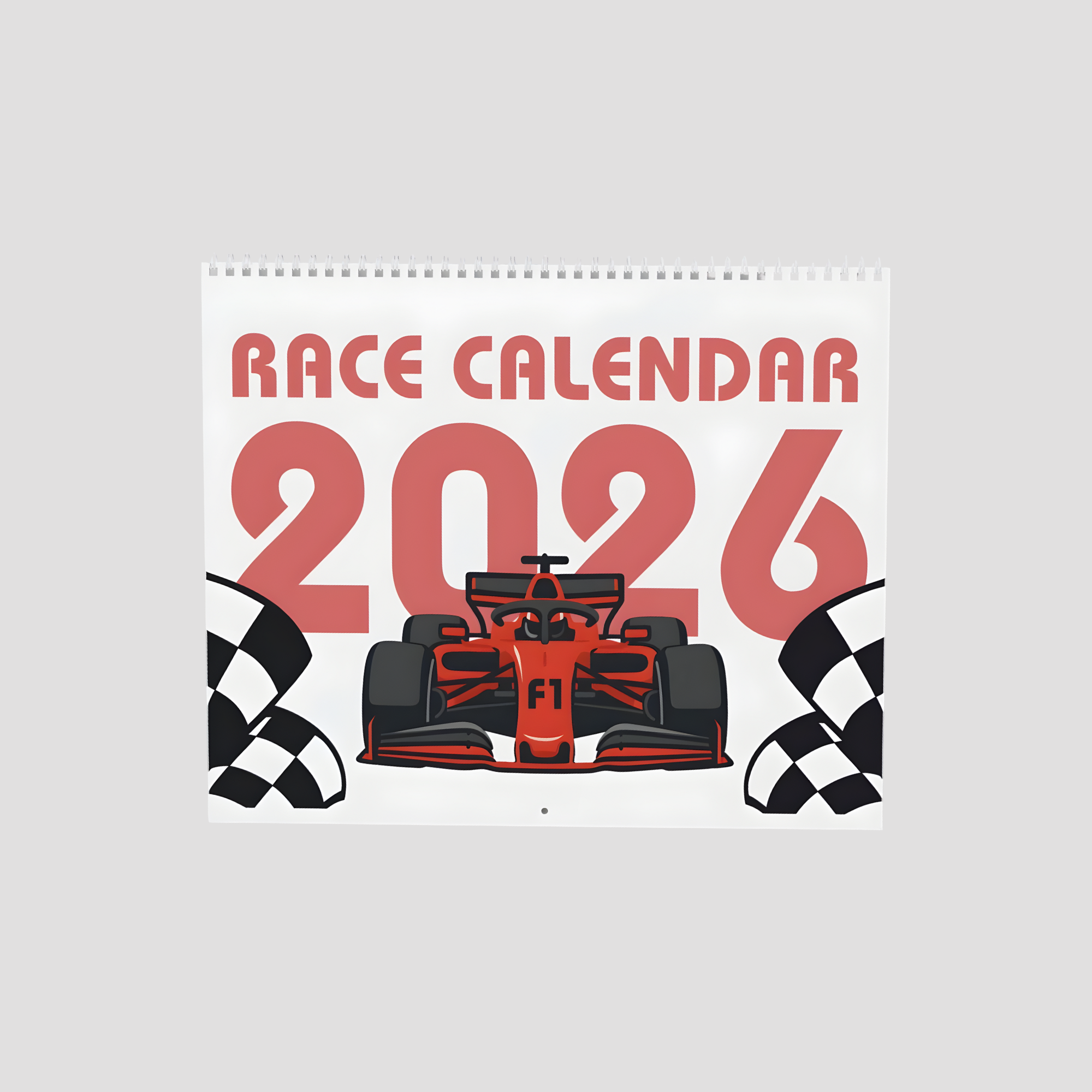 F1 Wall Calendar 2026 - White