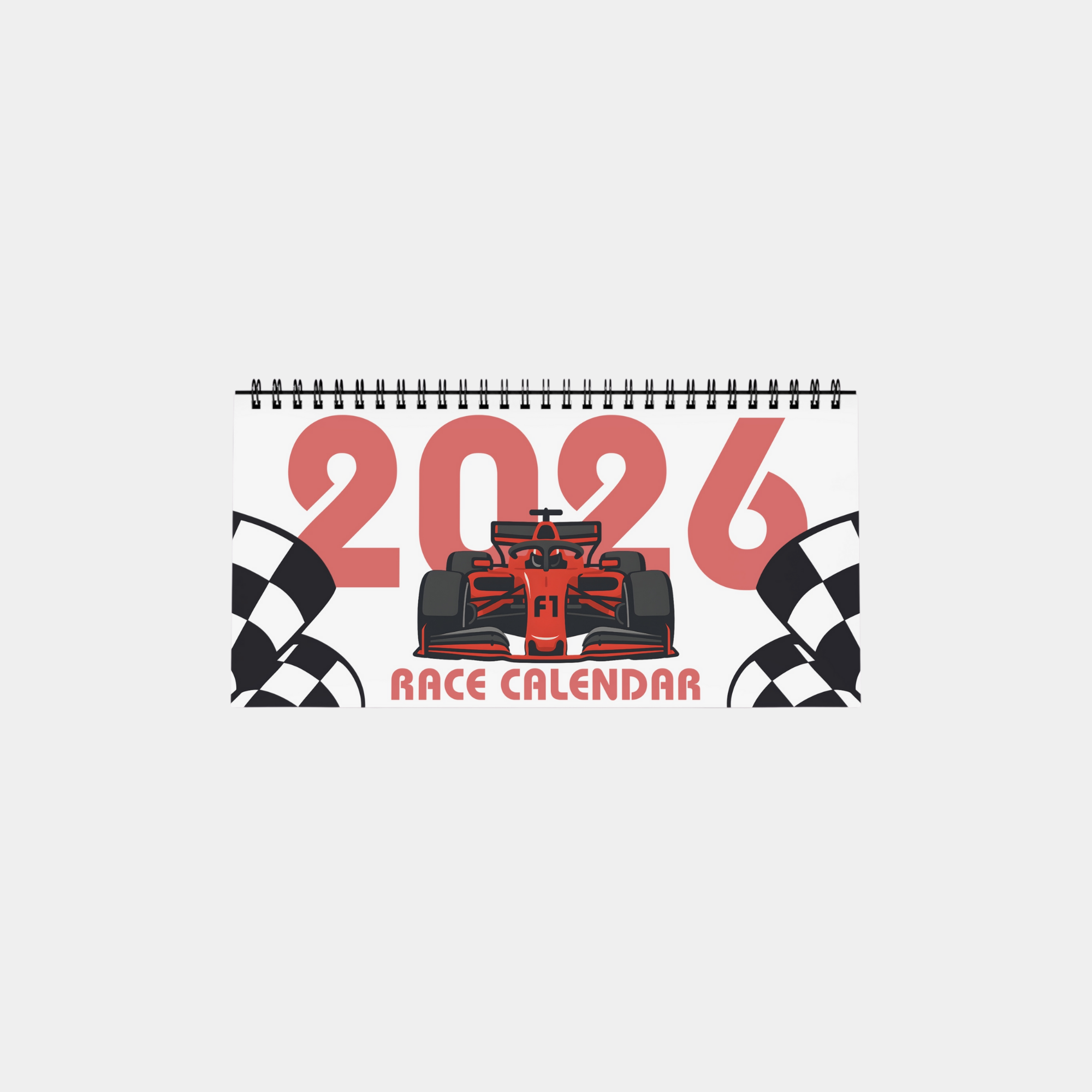 F1 Desk Calendar 2026 - White