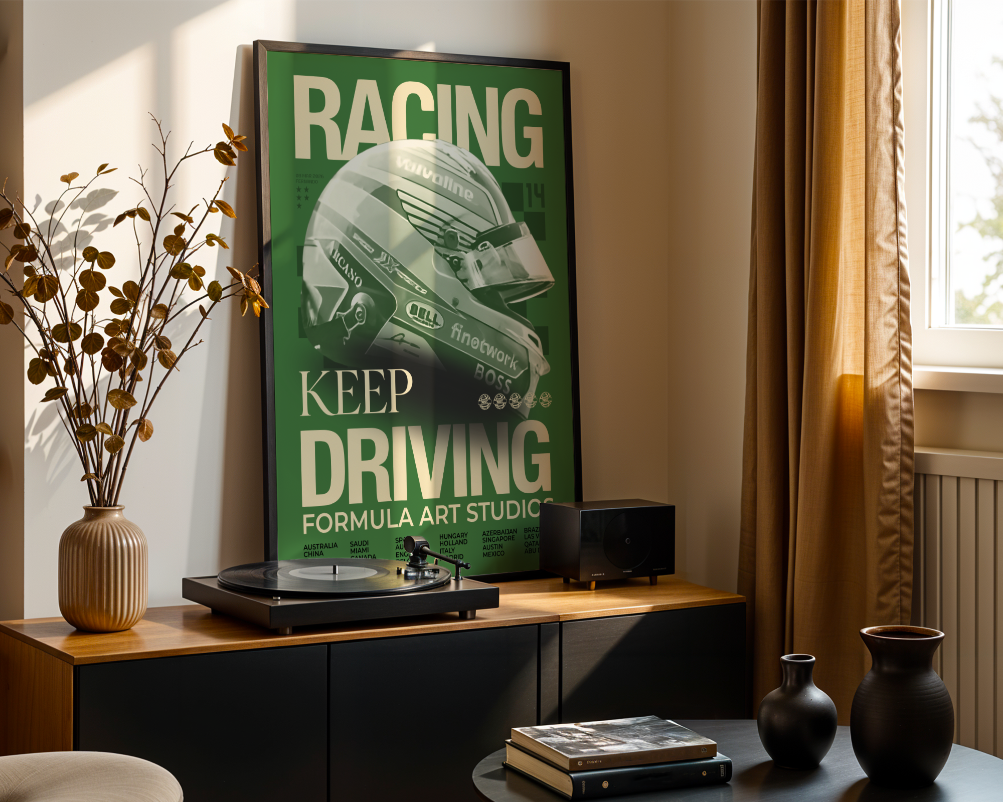 Alonso Magazine Poster - Green