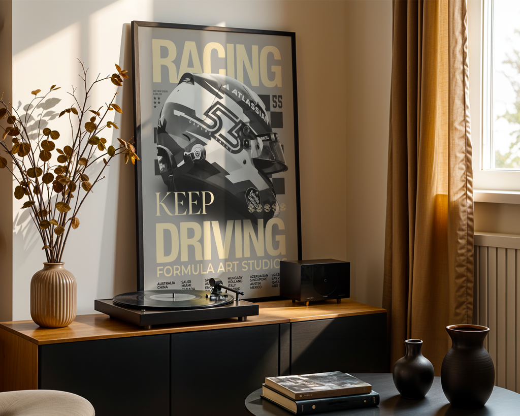 Sainz Magazine Poster - Gray
