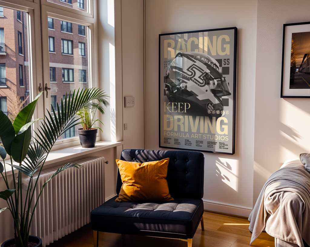 Sainz Magazine Poster - Gray