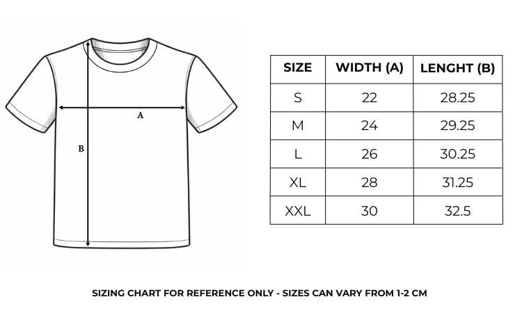 Size chart in inches