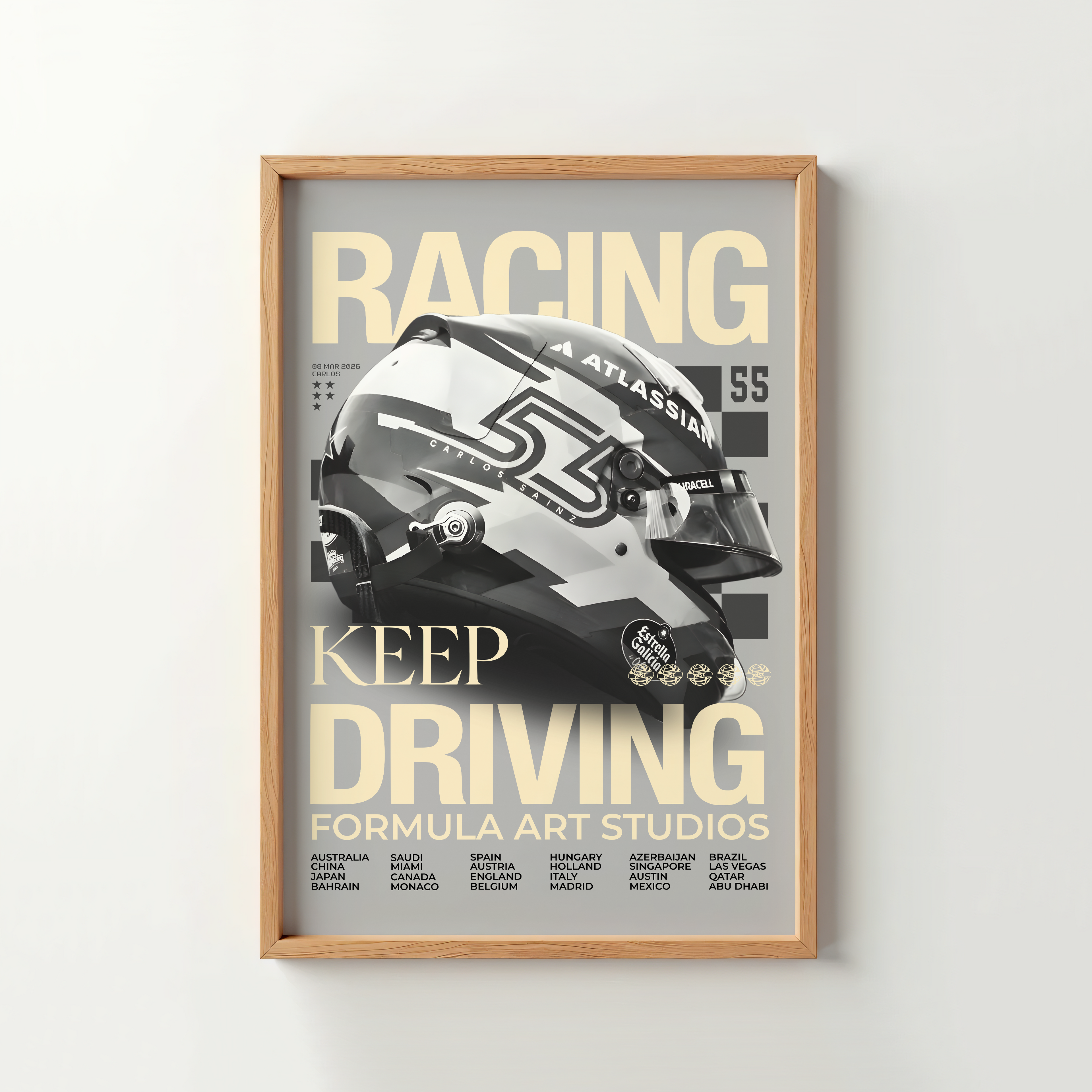 Sainz Magazine Poster - Gray