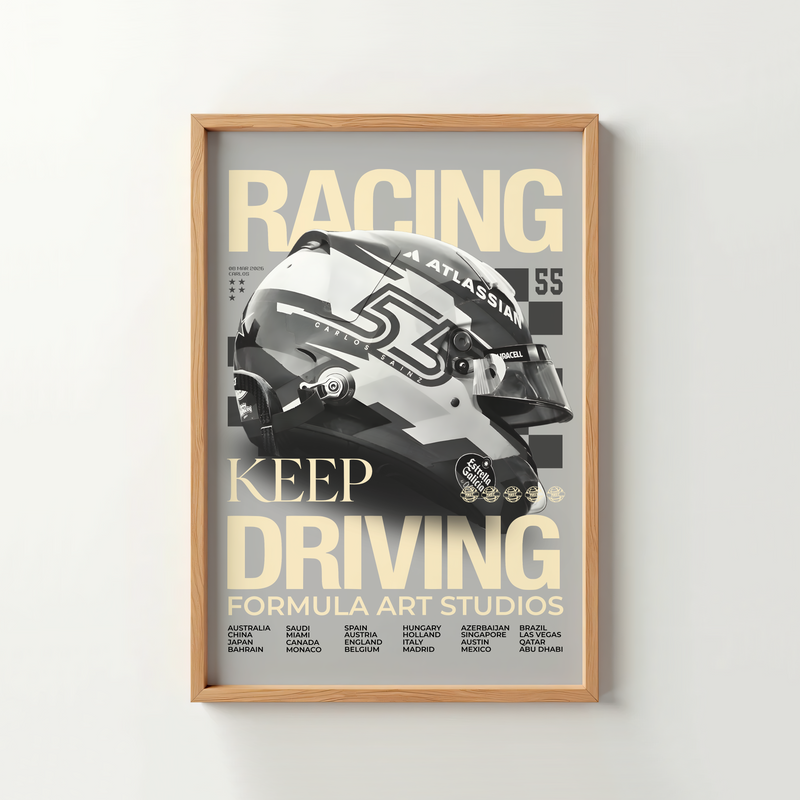 Sainz Magazine Poster - Gray